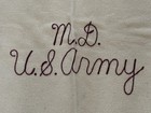 Original Wwii Ww2 Us Army 1944 Md Medical Department Wool Blanket Burgundy Flaws