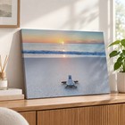Modern Beach Wall Art  Baby Sea Turtle Painting  Canvas Print Home Decor