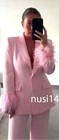 Zara New Woman Ss25 Bnwt Feather Cuff Blazer Jacket Pink Xs-xl 3419 324