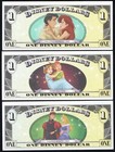 Disney Dollar Set Of 3 Notes 2013 Matching Numbers Villains   Heroes 449