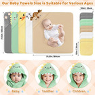 15 Pcs Baby Bath Towels  5 Pcs Cute Animal Hooded Baby Towels   10 Pcs Washcloth