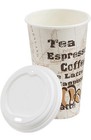 Disposable Hot Paper Coffee Cups With Lids  To Go  Caf   Design  16 Oz  100-count