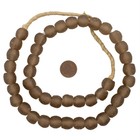 Mocha Recycled Glass Beads 14mm Ghana African Sea Glass Brown Round Large Hole