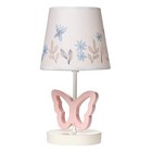  Baby Blooms Pink Butterfly Nursery Lamp With Floral Shade   Bulb 