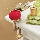 Victorian Bird Hand Sewing Tool Vintage Brass Thread Holder And Pin Cushion New