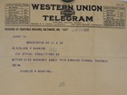 1915 Western Union Telegram With Envelope