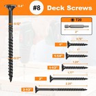 500 Pcs  8 X 2 Inch Black Star Drive Wood Deck Screws Rust Resistant T20 Bit