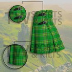 Scottish Men s Outfit Irish Green Tartan Kilt Set - 10 Pieces Kilt Accessories