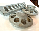 Vintage Chicken Feeder Bird Water Galvanized Metal Trough Farm Lot Of 3