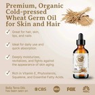 Organic Cold-pressed Wheat Germ Oil 100  Pure Skin Hair Face Anti-aging