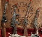 Vintage 1950s 1960s Mini Cap Gun Lot  8  Nichols Hubley W Antique 1916 Cigar Box