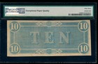 Ac T-68  10 1864 Confederate Currency Csa Pmg 63 Epq