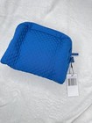 Vera Bradley Blue Quilted Iconic Medium Cosmetic Bag Travel Makeup Pouch Floral