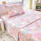 Twin Sheet Set Kids - Light Pink 3 Pieces Soft Microfiber Cartoon Style Bedsh   