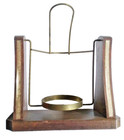 Vintage Wooden And Metal Pinch Whisky Bottle Holder And Cradle Or Swivel Pourer