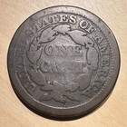 1857 Braided Hair Large Cent Small Date Key Low Mintage Last Year