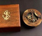 Antique Sundial Compass 3  Vintage Brass Nautical Marine Compasses Steampunk Old