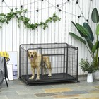 49   Folding Metal Dog Cage Crate   Kennel  4 Locking Wheels 