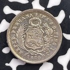1870 60-yj yb Peru 1 Dinero Lot c5492 Silver 