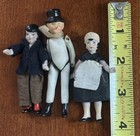 Antique Dollhouse Miniature German Bisque Maid Dolls   Man Top Hat