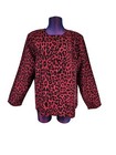 Vintage Cathy Daniels Bordeaux Faux Suede Animal Print Jacket Size Large C41