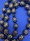 Antique Black Coral Red Turquoise Silver Inlays Islamic Prayer Beads Tasbih 57gr
