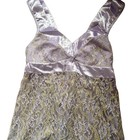 Victoria s Secret Sheer Lace Gold Shimmer Slip Dress Purple M Vintage 90s Y2k