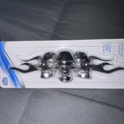  98076 Flaming Skull Emblem  Silver 