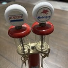 Vintage 8  Double Exxon And Mobilgas Gasoline Pump Rare