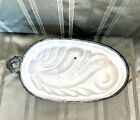 Enameled Cast Iron Cake Pan - 1900 1920 Rare Vintage Find  