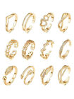 12pcs Adjustable Open Size Toe Ring Flower Arrows Toe Rings Jewelry Foot Ring