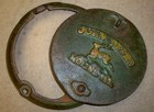 Vintage John Deere Moline Cast Iron Corn Planter Seed Box Lid W original Paint