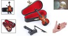 Detailed Wooden Mini Violin Set With Stand   Bow - Perfect For Dollhouse Decor