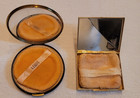 Vintage Powder Compact Lot Of 2 - Brass   Red  White And Blue