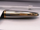 Waterman Carene Ballpoint Pen In Deluxe Black Lacquer   Silver With Gold Trim