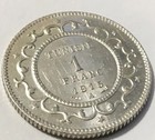 1915 French Africa Tunisia 1 Franc Silver Muhammad V  Ah1334 Km-238 Au-bu