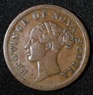Canada Nova Scotia Victoria Copper 1840 1 Penny Token Km  4   28 526 