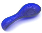Spoon Rest Vintage Cobalt Blue Glass Utensil Holder Embossed Strawberry Pattern