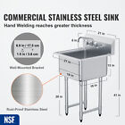 18  X 18  Commercial Utility Sink 1 Compartment Stainless Steel W  Faucet