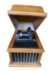 Antique Edison Amberola 30 Cylinder Phonograph Oak W  Crank Blue Amberol Record