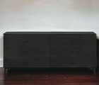 63  Black Six Drawer Double Dresser