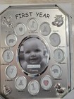 Malden First Year Baby Picture Frame 13-opening Silver Tone Keepsake Nib
