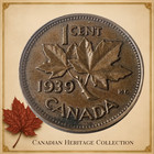 1939 Canada 1 Cent King George Vi Canadian Penny     Historic Bronze Cent     Wwii