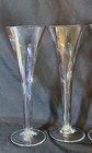 Luminescent Optic Hollow Stem Trumpet Champagne Flutes-vintage -rare-set Of 4
