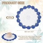 2pcs Crochet Handmade Doilies 8 2  Placemats Lace Coasters White  Dark Blue