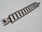 Museum Grade Antique Vintage Mexican Sterling Silver Garnet Panel  Link Bracelet