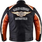 Harley Davidson Men   s Classic Orange Cruiser Jacket Biker Genuine Leather Jacket