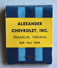 1960 Chevrolet Franklin Indiana Car Dealership Vintage  60 Chevys Matchbook