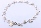Silpada  A0823 Sterling Silver 925 Heart Charm Ankle Bracelet 9  w3rist