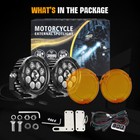 Colight 2x 4 5inch D09 Pro Series Amber Drl Motorcycle Lights With Hi low Beam